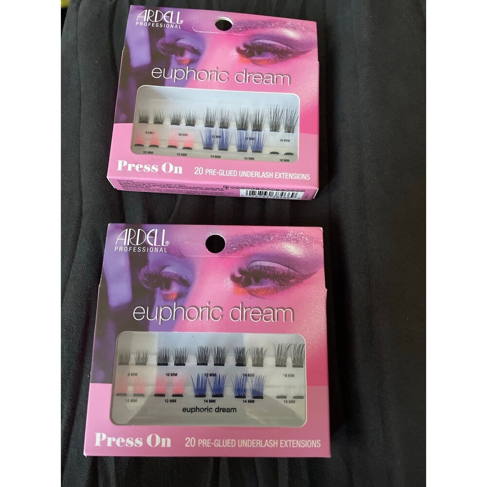 40ct Pre-Glued LASHES extension Euphoric Dream Black Pink Blue New